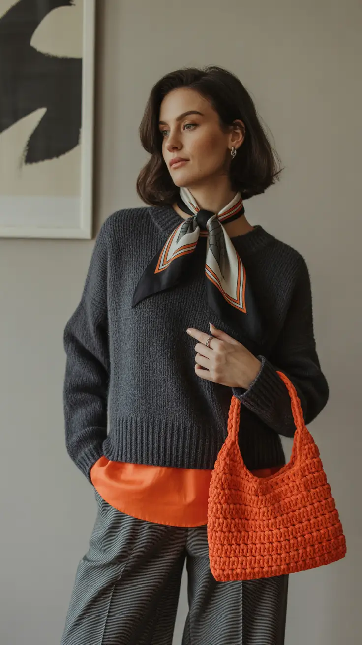 Everyday outfit ideas 2026 Scarf & Citrus Accent