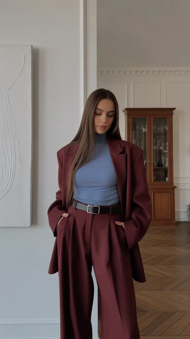 fashion outfits inspo for women 2026 Burgundy Balance