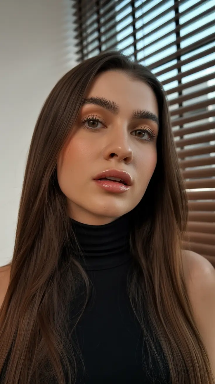 Hair color ideas to look younger 2026 Glossy Brunette Glow