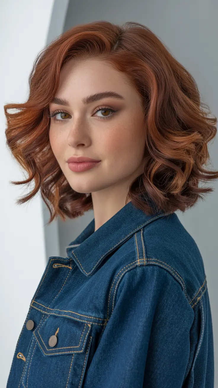 Hair color ideas to look younger 2026 Spiced Auburn Curls