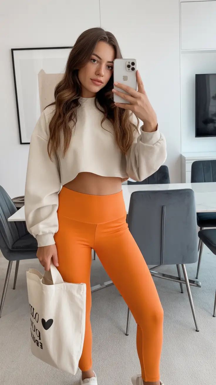 Legging outfit ideas 2026 Orange Glow