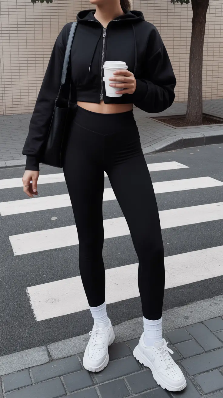 Legging outfit ideas 2026 City Black Energy