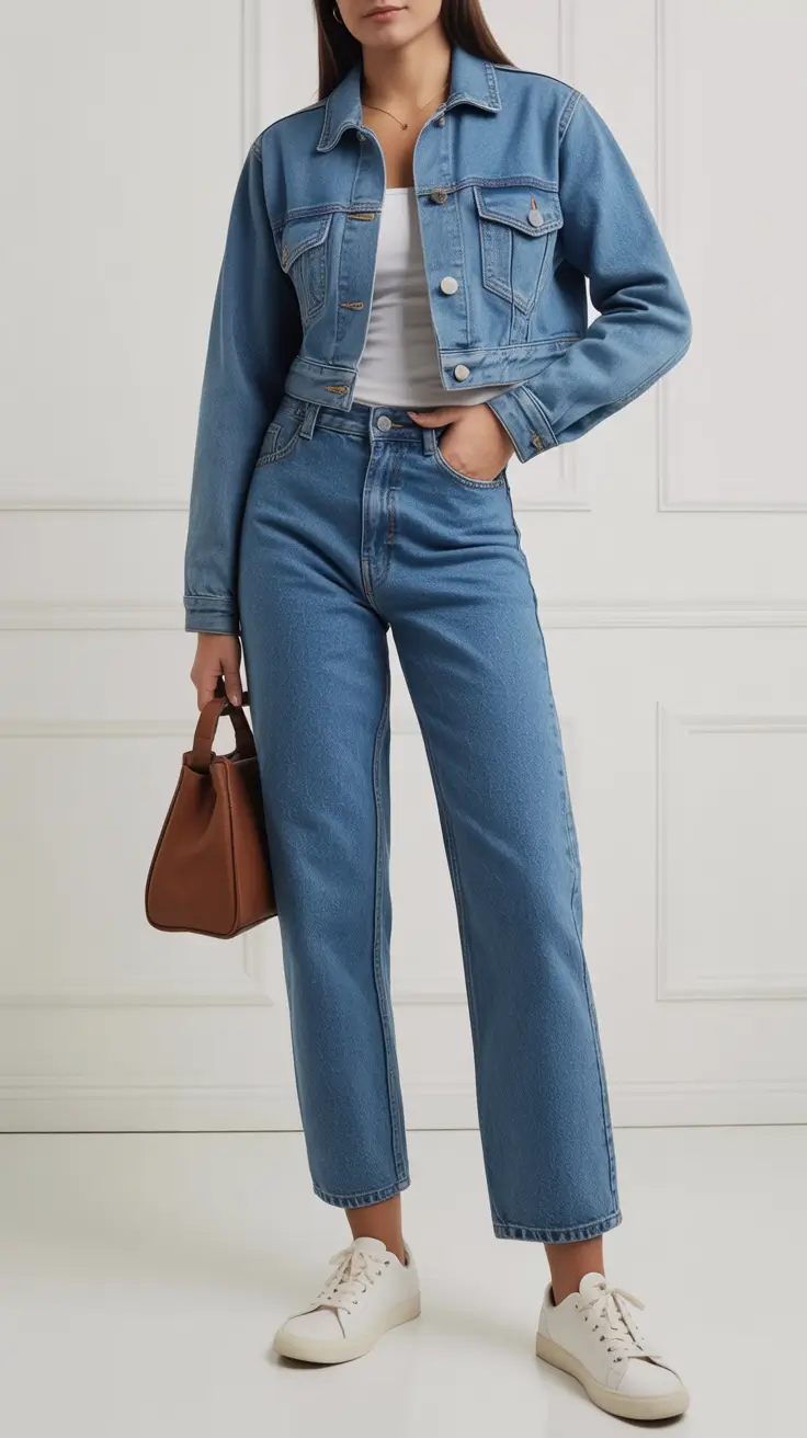 New York style inspiration 2026 Double Denim Double Confidence