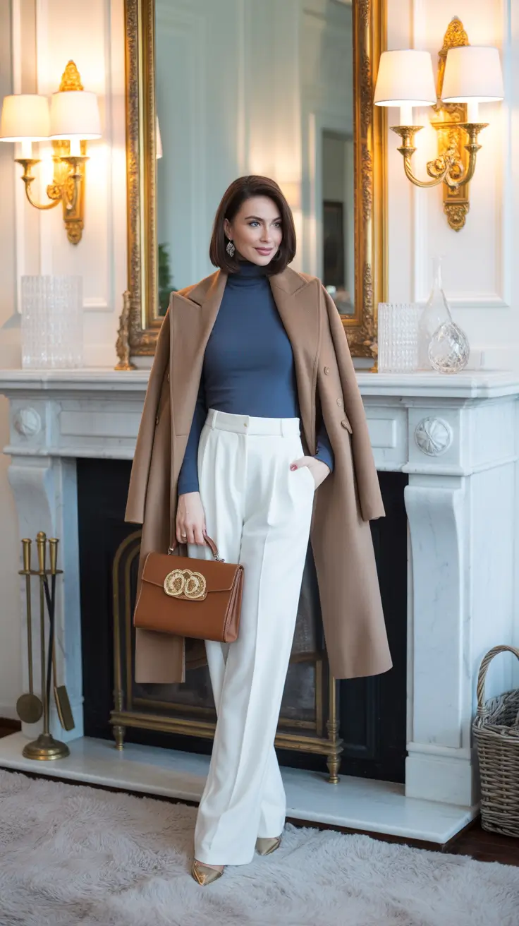 old money outfits for women 2026 Camel and Cream Perfection