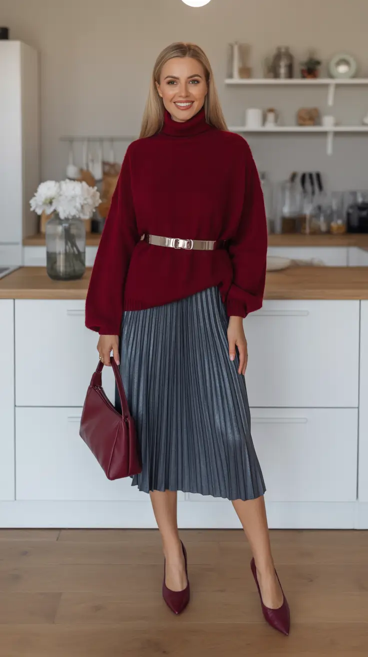 old money outfits for women 2026 Wine Hues and Winter Grace