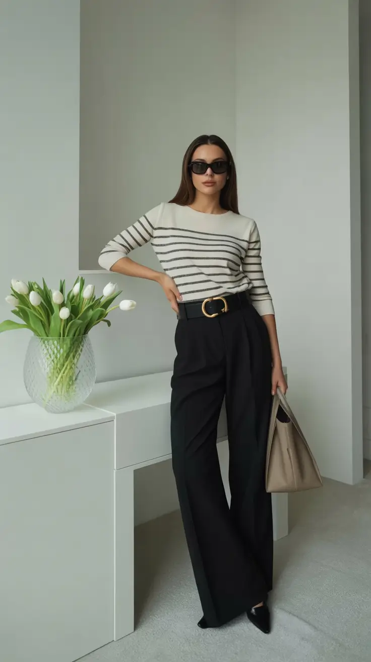 old money outfits for women 2026 Parisian Ease in Monochrome