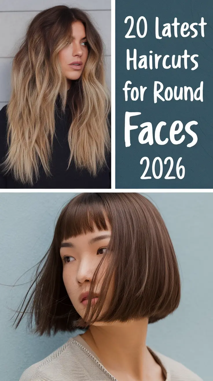 Latest Haircuts for Round Faces 2026 – Modern Bob, Long Layers & Perfect Bangs