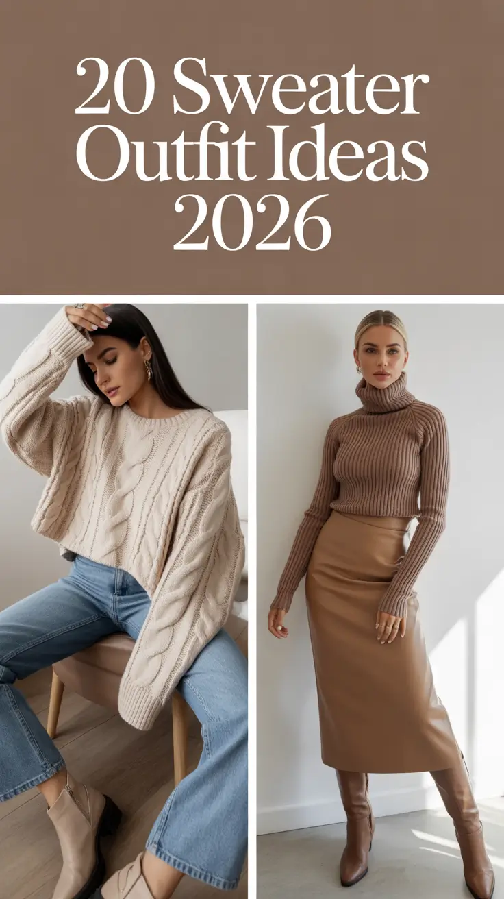 Sweater Outfit Ideas 2026: 25 Cozy, Chic & Oversized Looks to Try This Year