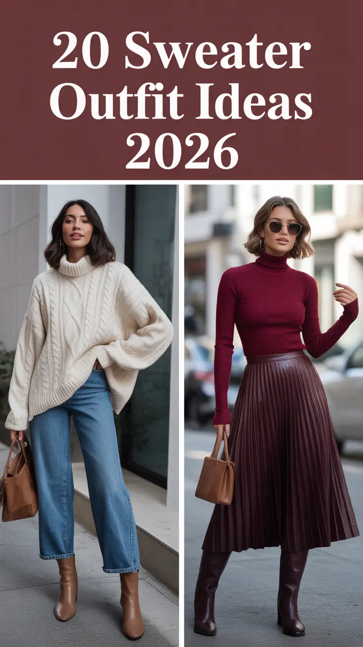 Sweater Outfit Ideas 2026: 25 Cozy, Chic & Oversized Looks to Try This Year