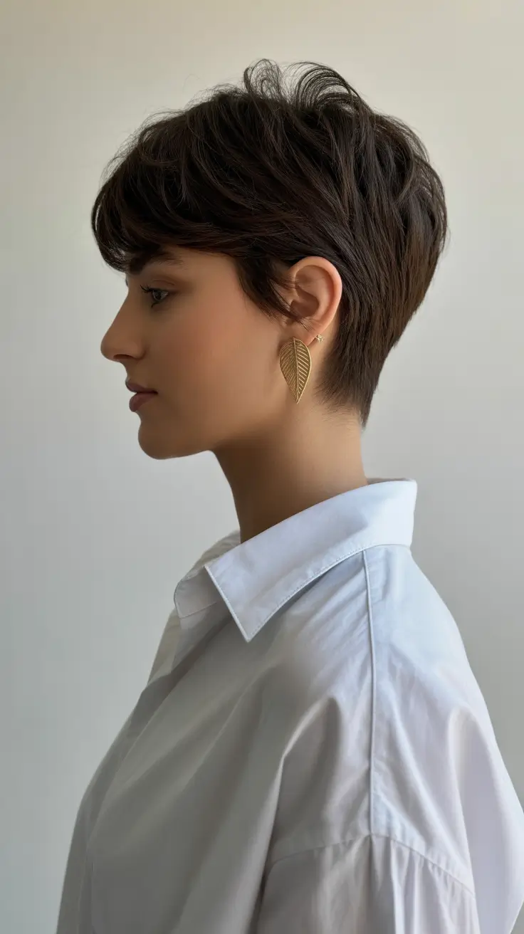 Pixie Haircuts for Women 2026 Soft Brunette Volume Pixie -- Effortless and Romantic