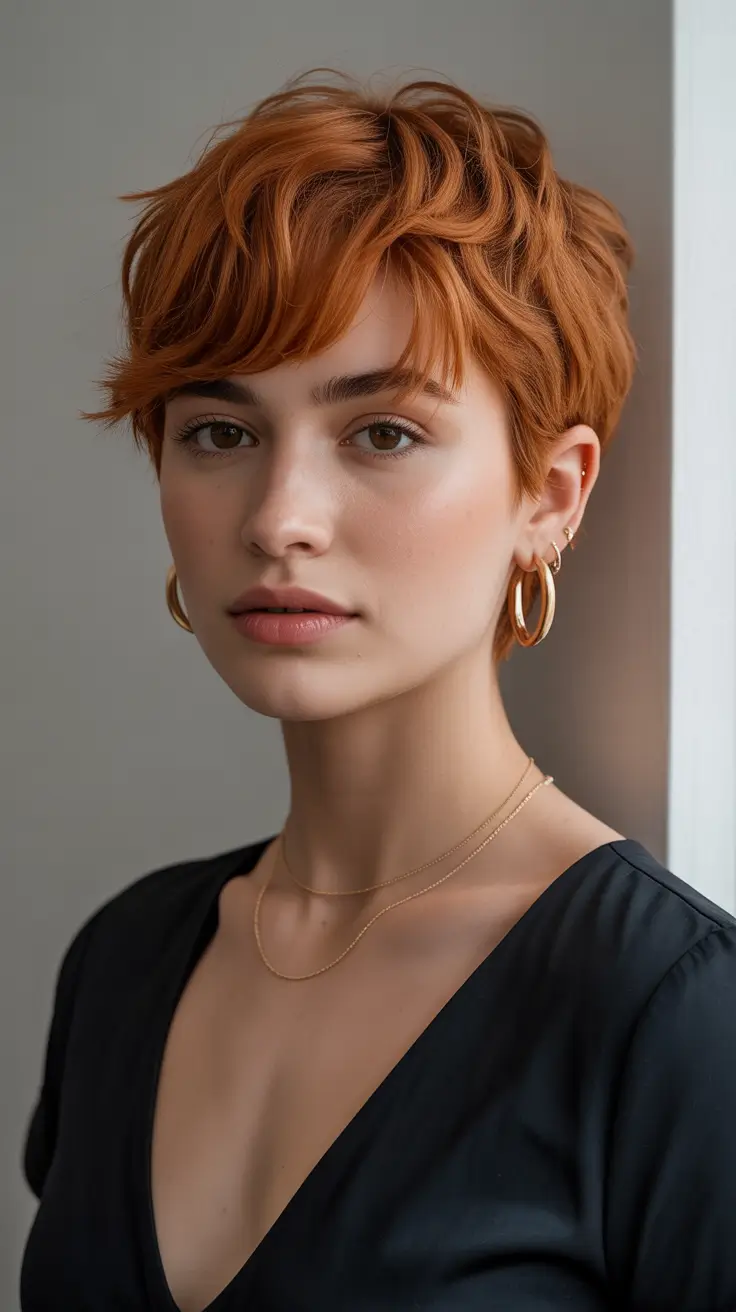 Pixie Haircuts for Women 2026 Spiced Copper Pixie -- Warm and Playful