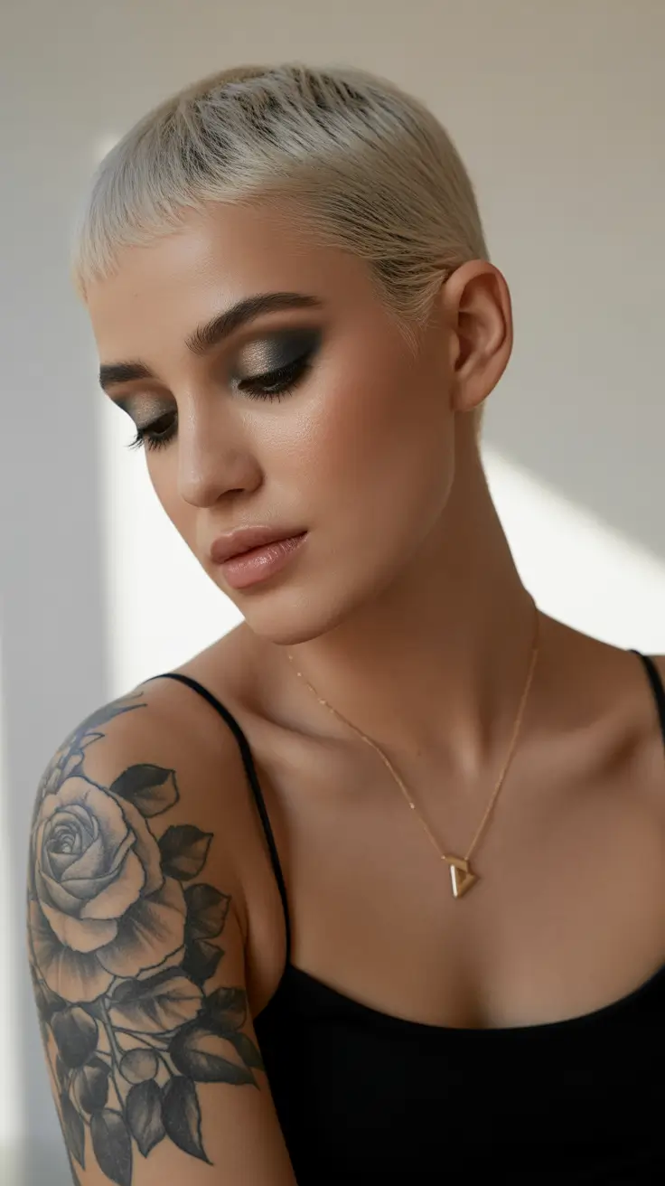 Pixie Haircuts for Women 2026 Platinum Buzzed Pixie -- The Cool Rebel