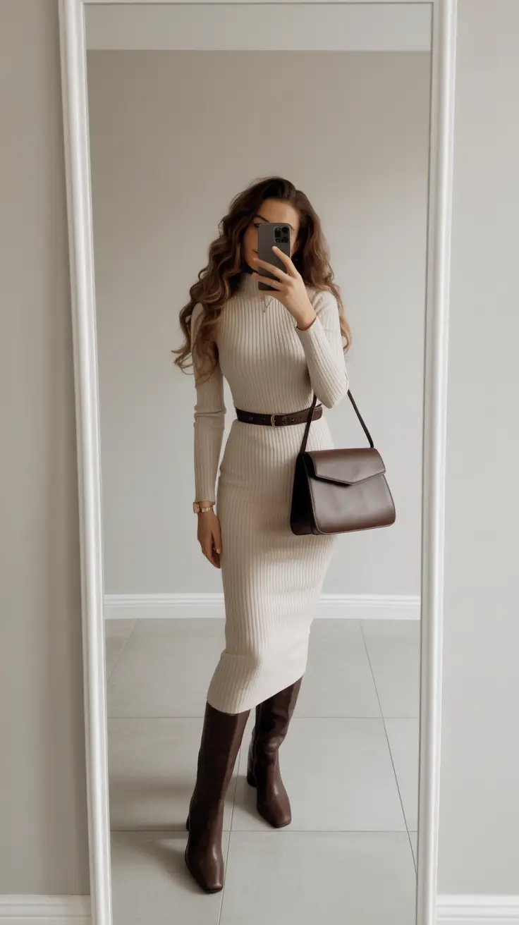 Professional office outfits for work 2026 Minimalist Knit Elegance