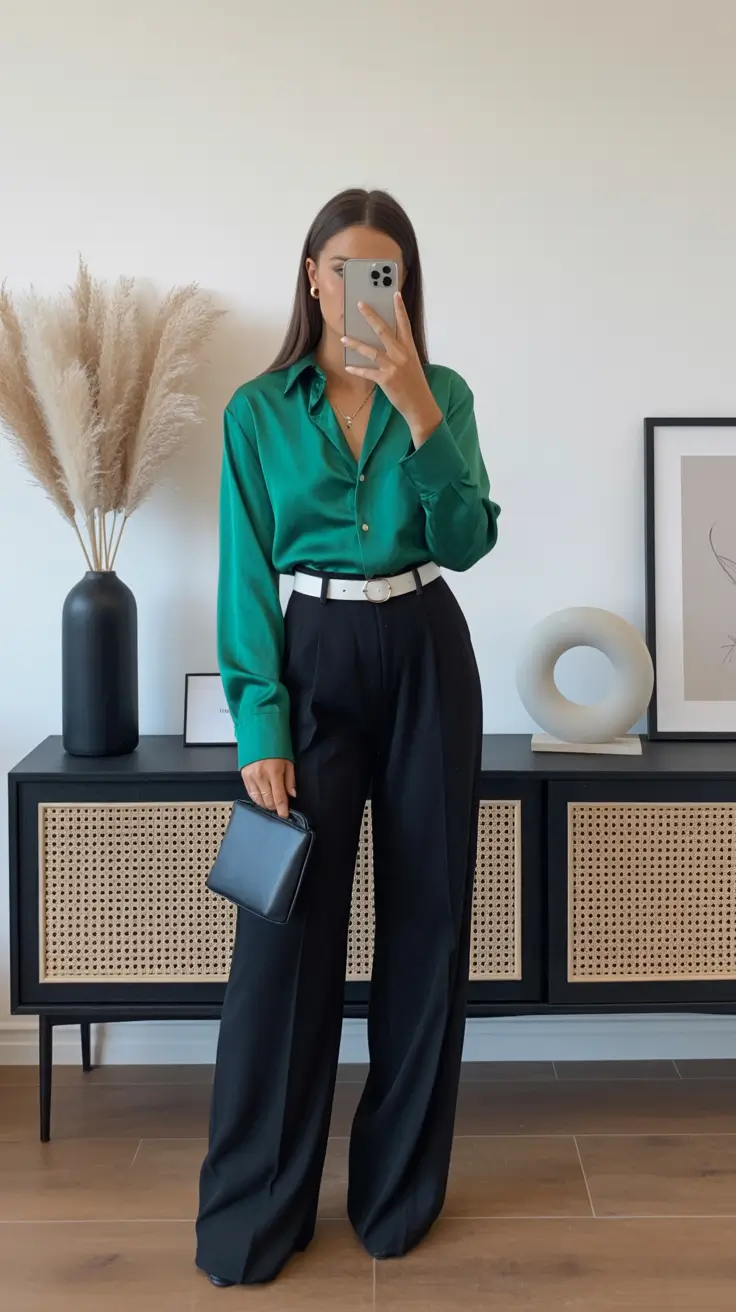 Professional office outfits for work 2026 Emerald Elegance