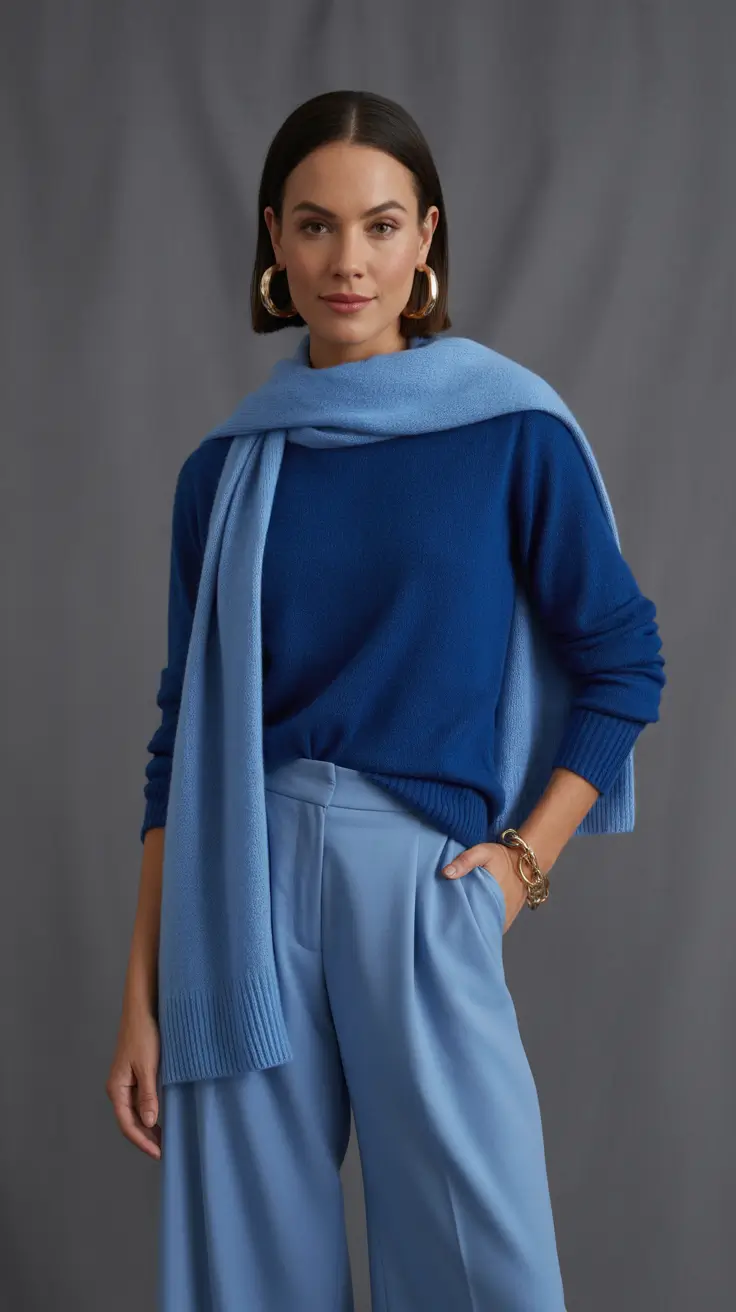 Professional office outfits for work 2026 Blue Harmony Statement