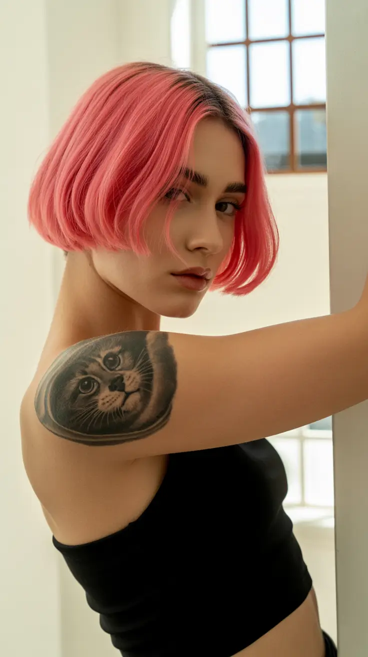 Short bob haircut ideas 2026 Pink Pop Fantasy