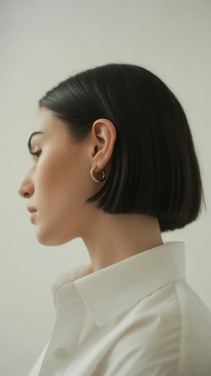 Short bob haircut ideas 2026 Minimalist Chic Precision Cut
