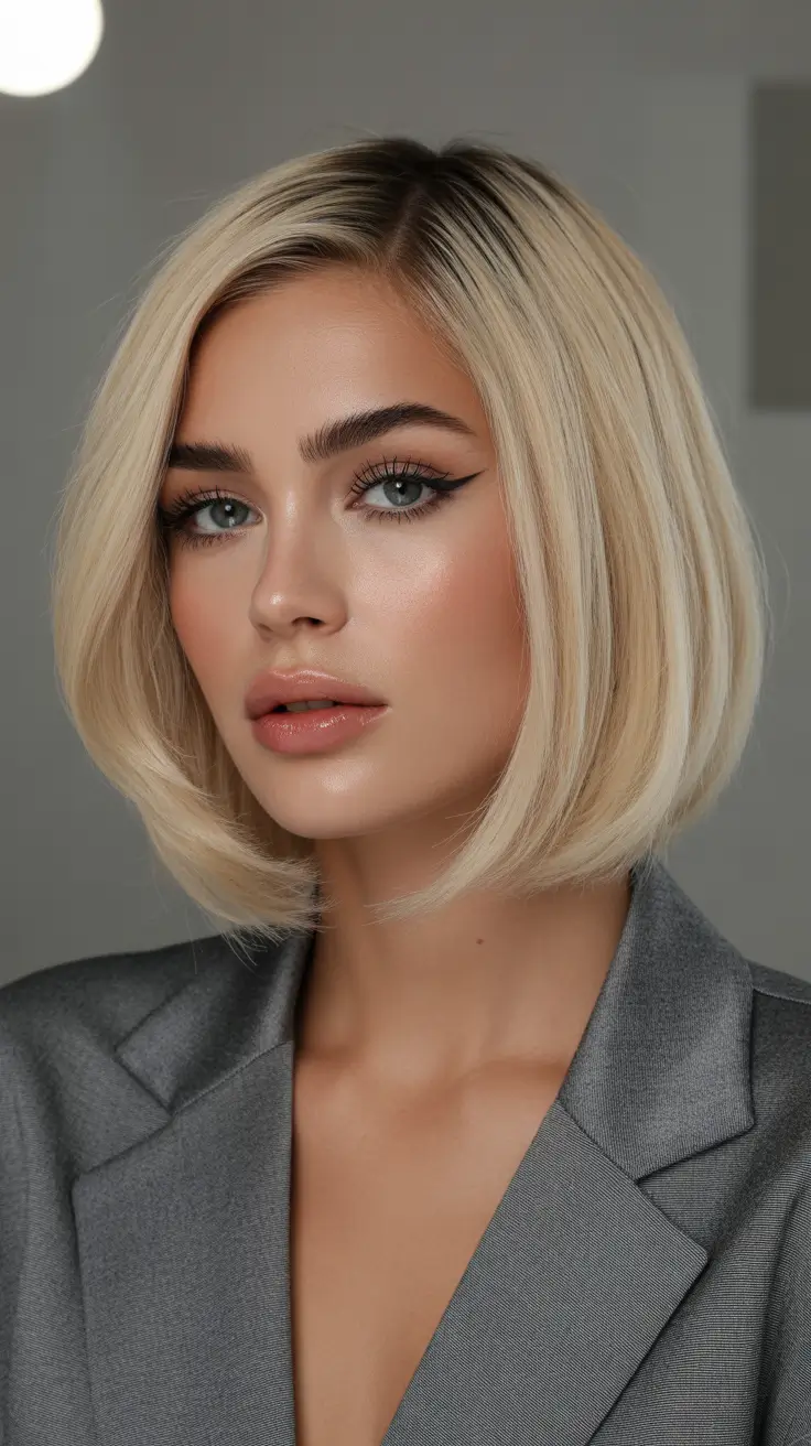 Short bob haircut ideas 2026 Classic Blonde Volume