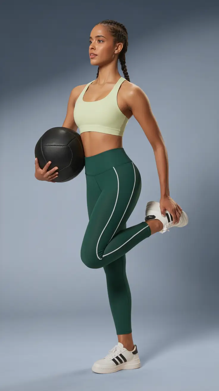 Stylish women workout outfits 2026 Forest Sport Chic
