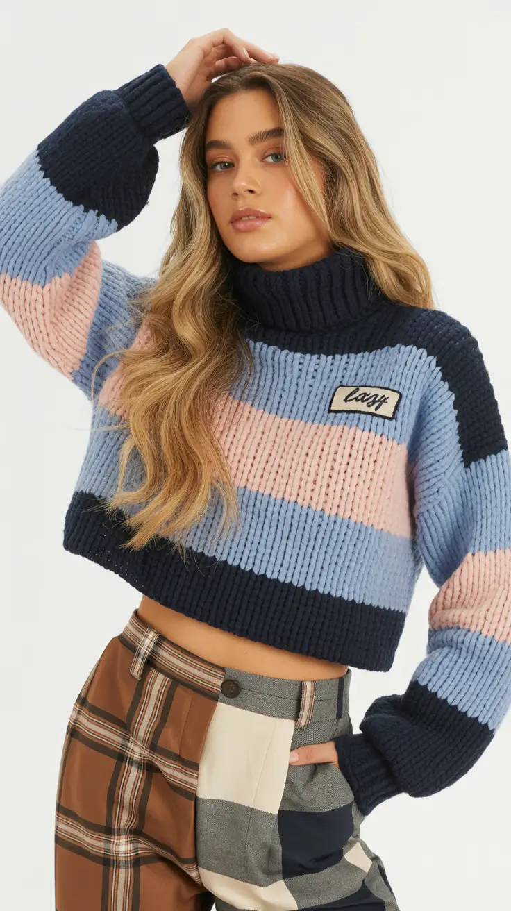 Sweater outfit ideas 2026 Retro Knit Energy