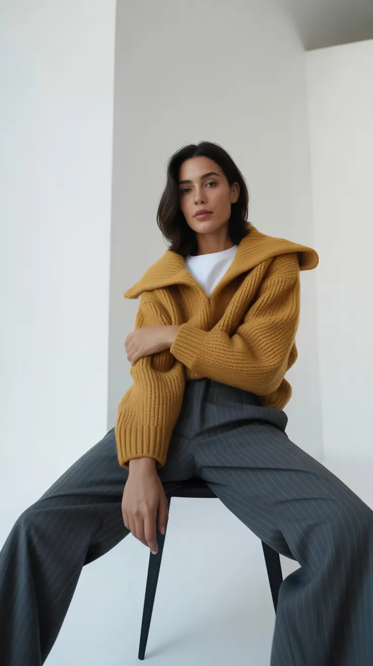 Sweater outfit ideas 2026 Golden Hour Minimalism