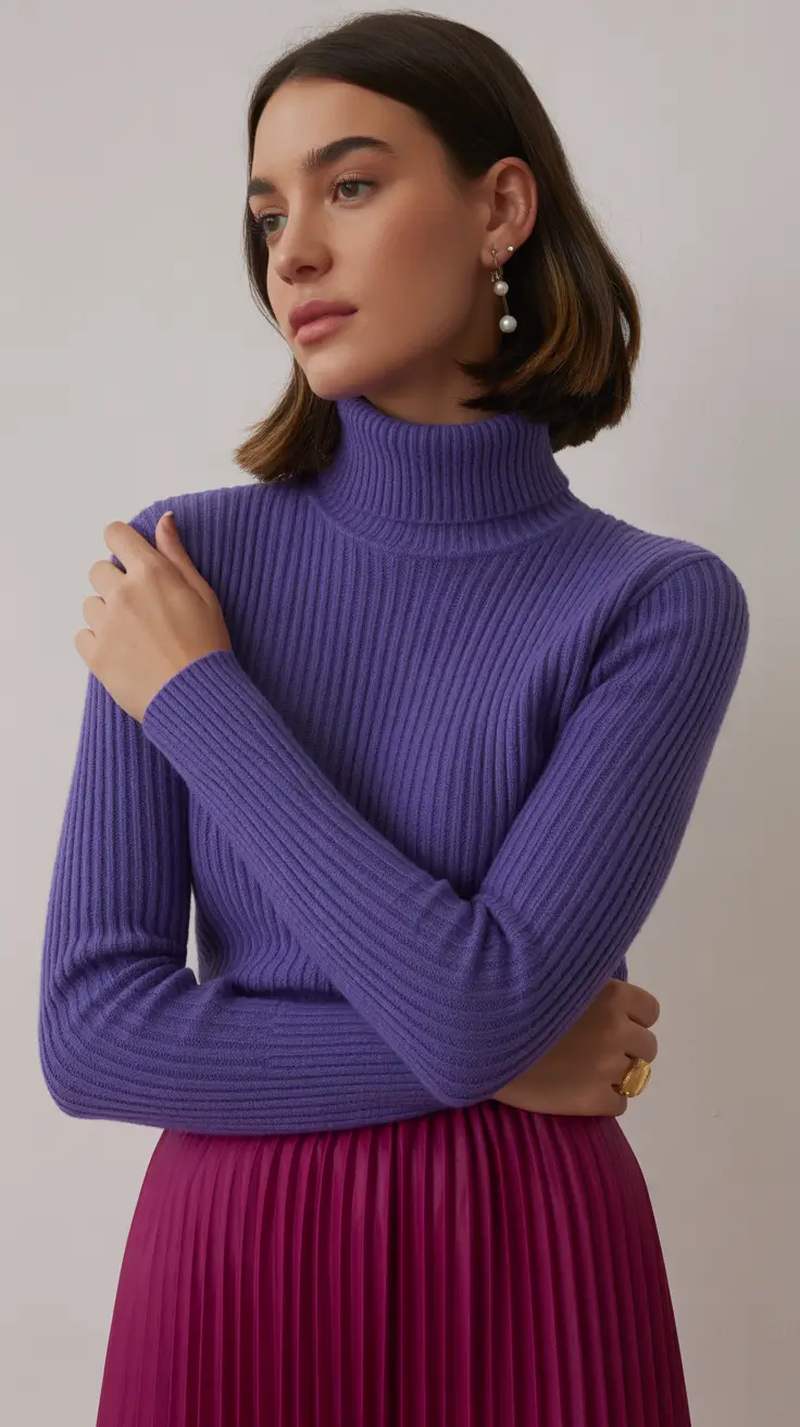Sweater outfit ideas 2026 Lavender & Raspberry