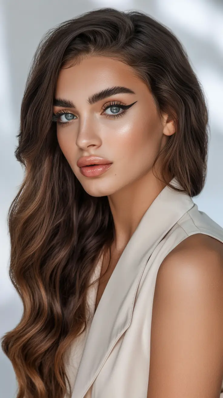 Top haircuts 2026 Luxurious Long Waves with Warm Depth