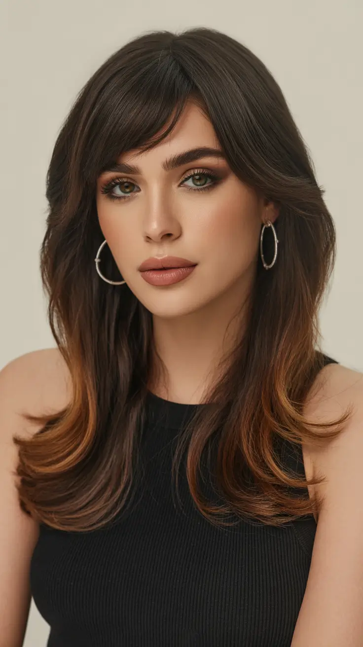 Top haircuts 2026 Dimensional Shag with Caramel Tips