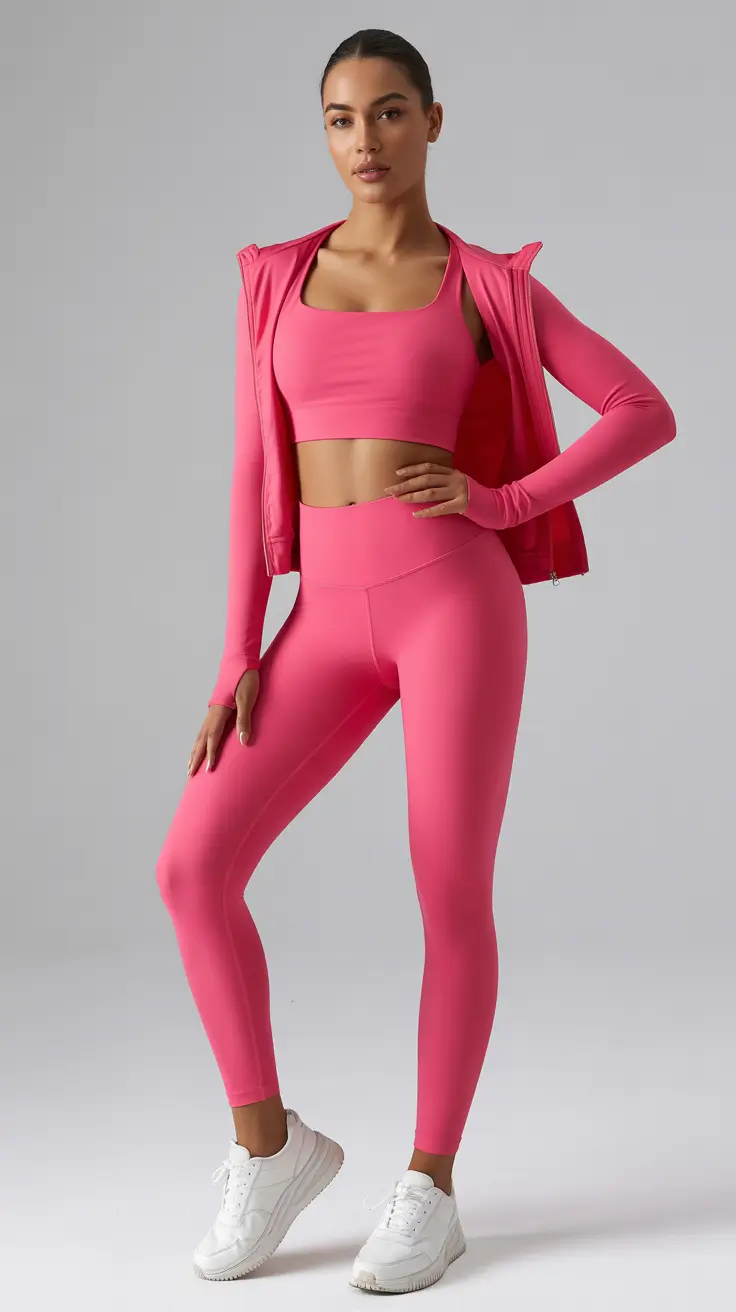 Trendy gym outfits 2026 Hot Pink Momentum