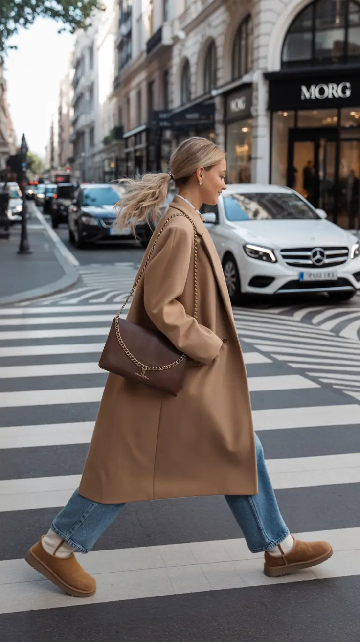 Ugg outfits for women 2026 Urban Layers in Camel