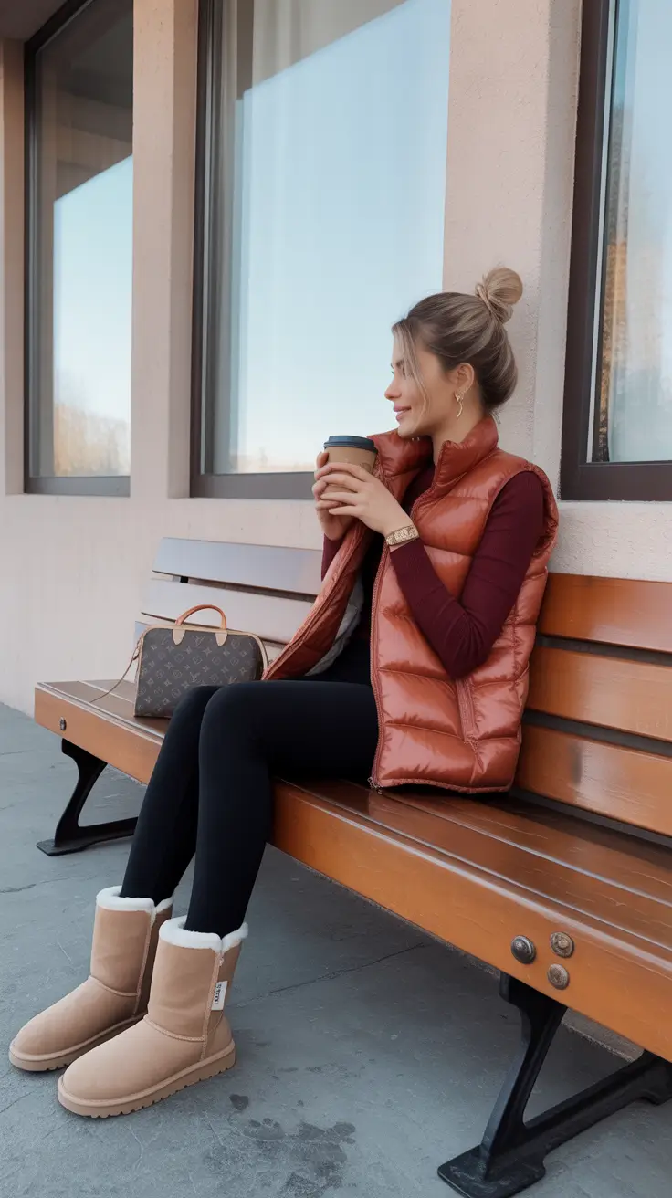 Ugg outfits for women 2026 Morning Coffee in Warm Hues