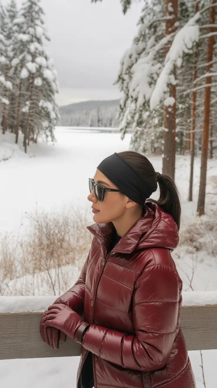 warm outfit for cold weather ideas 2026 Burgundy Glow: Winter Escape