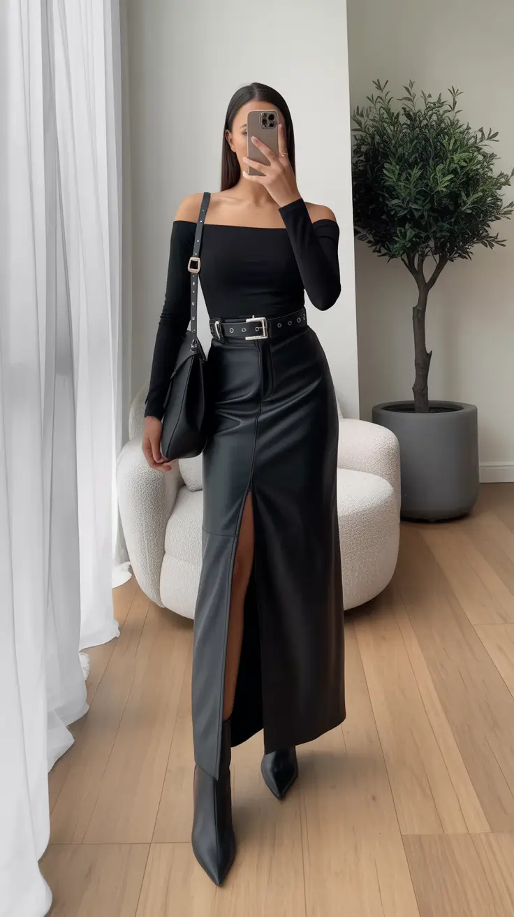 warm outfit for cold weather ideas 2026 Dark Glamour: The Power of Black