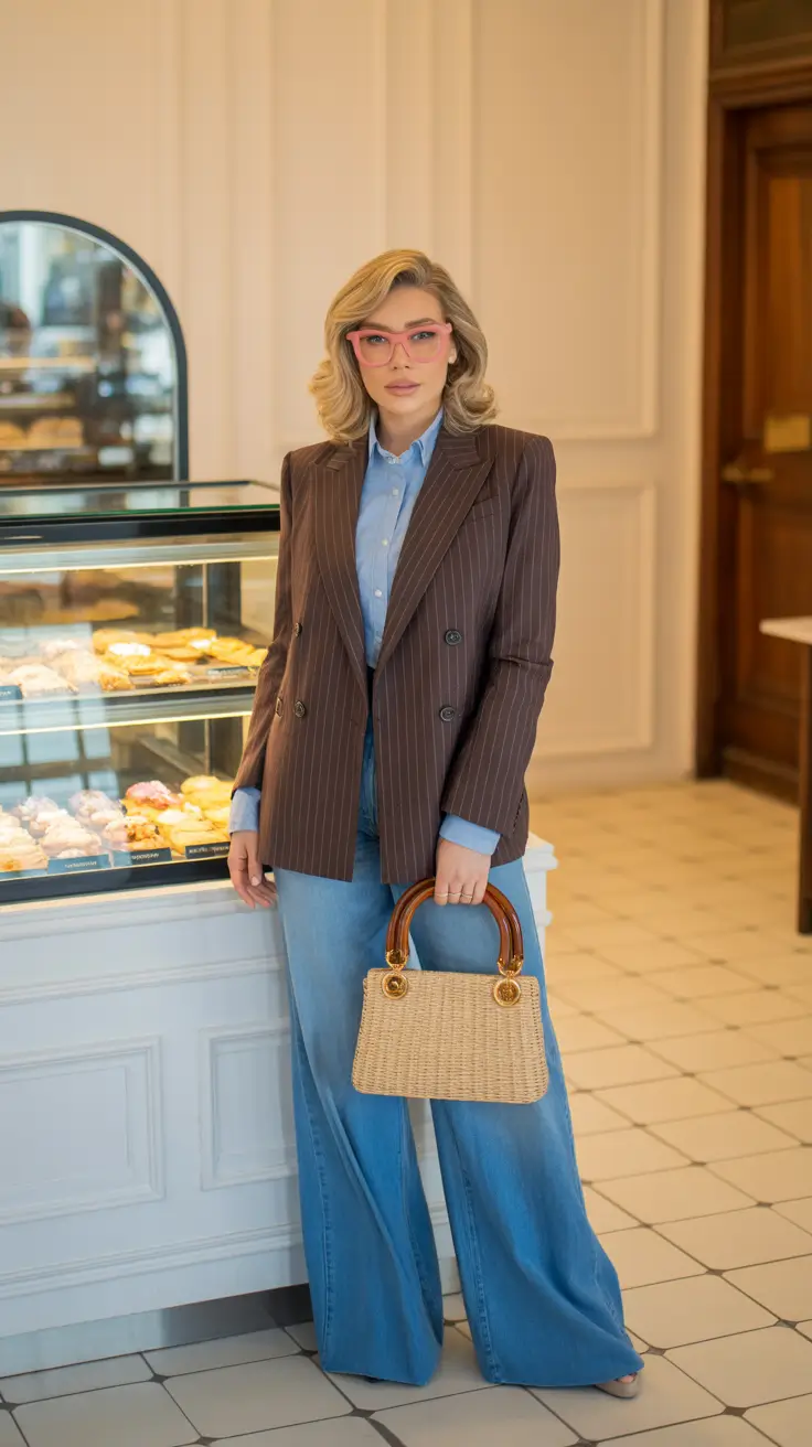 Women business casual outfits for work 2026 Retro Denim Revival