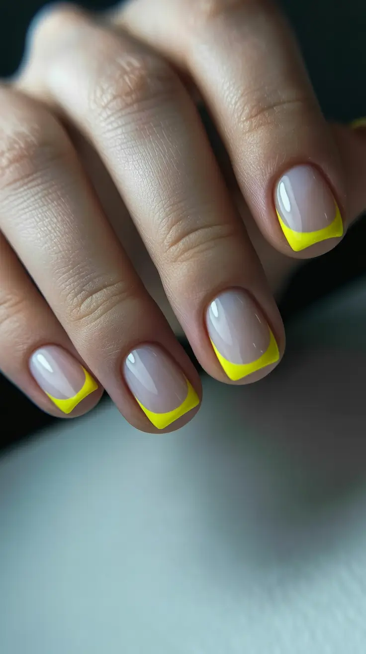 best acrylic nails 2026 Yellow Micro French