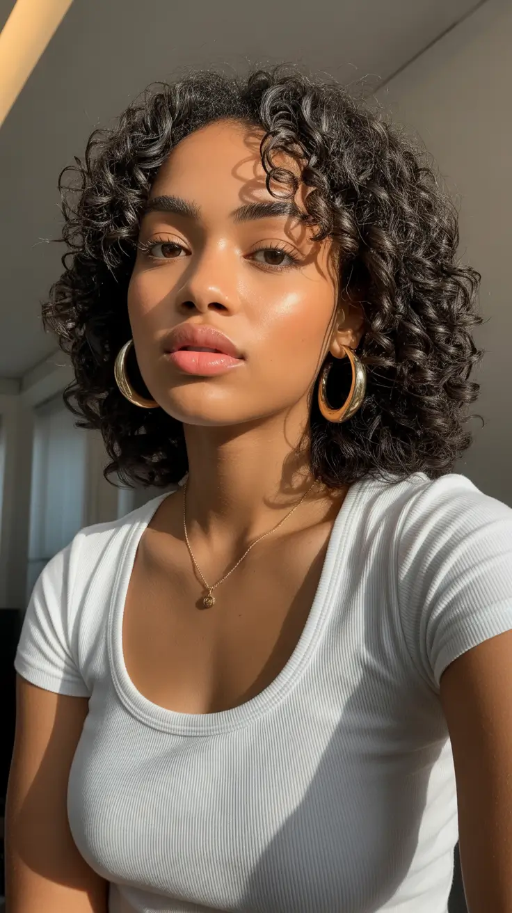 Best hairstyles for black women 2026 Soft Curly Bob With Sun-Kissed Glow