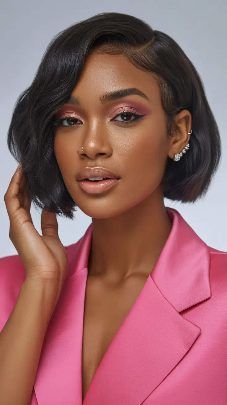 Best hairstyles for black women 2026 Chic Asymmetric Bob With Soft Dimension