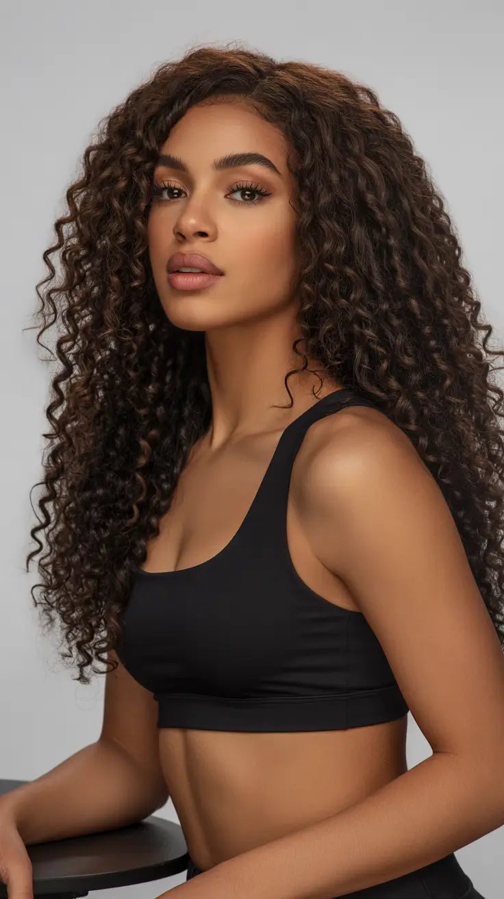 Best hairstyles for black women 2026 Voluminous Long Curls With Rich Dimensional Color