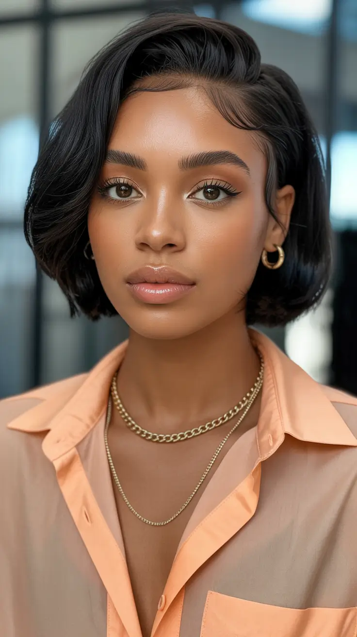Best hairstyles for black women 2026 Polished Short Bob With Chic Side Part