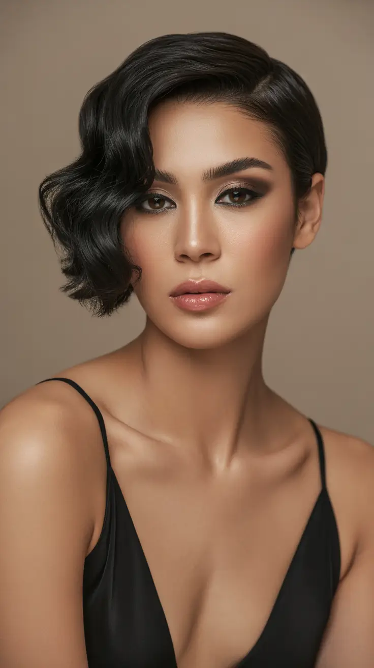 Best short hairstyles 2026 Old-Hollywood Sculpted Waves Bob