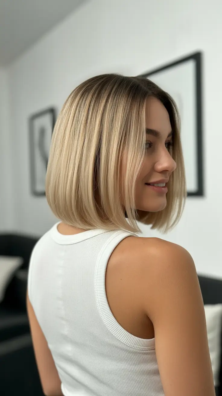 Best short hairstyles 2026 Buttercream Blonde Precision Bob