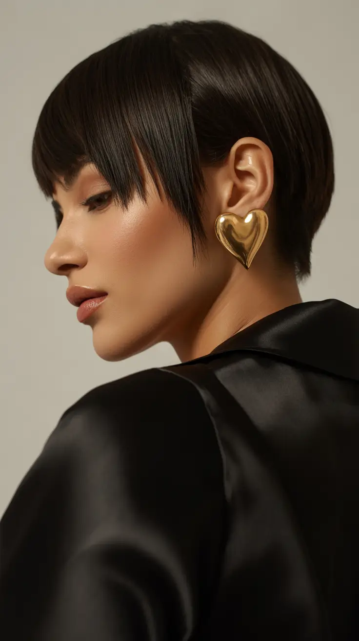 Best short hairstyles 2026 Silky Tapered Bob With Sculpted Sides