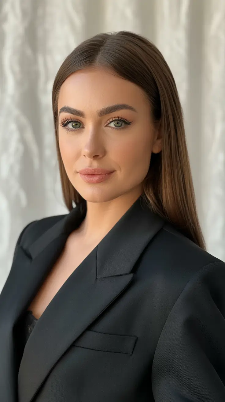 Best straight hairstyles 2026 Sleek Straight Formal Look