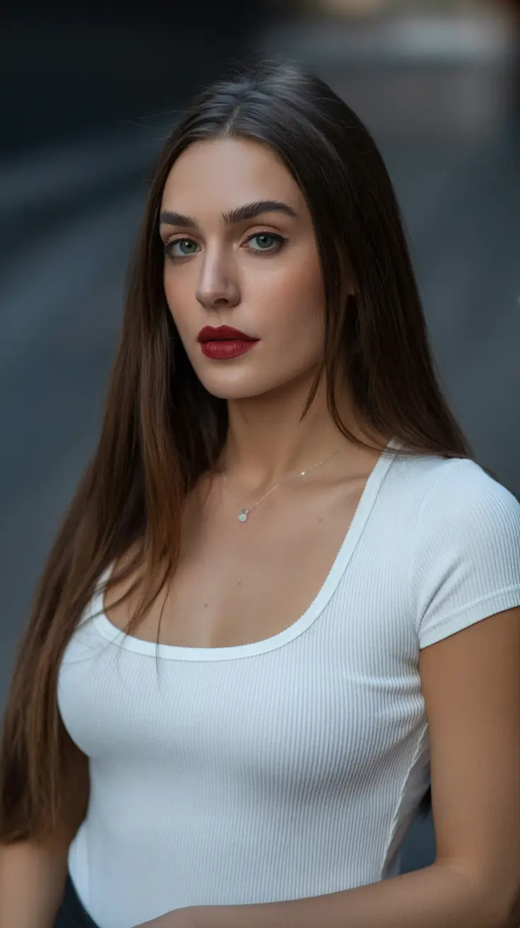 Best straight hairstyles 2026 Glossy Long Straight Bold Look