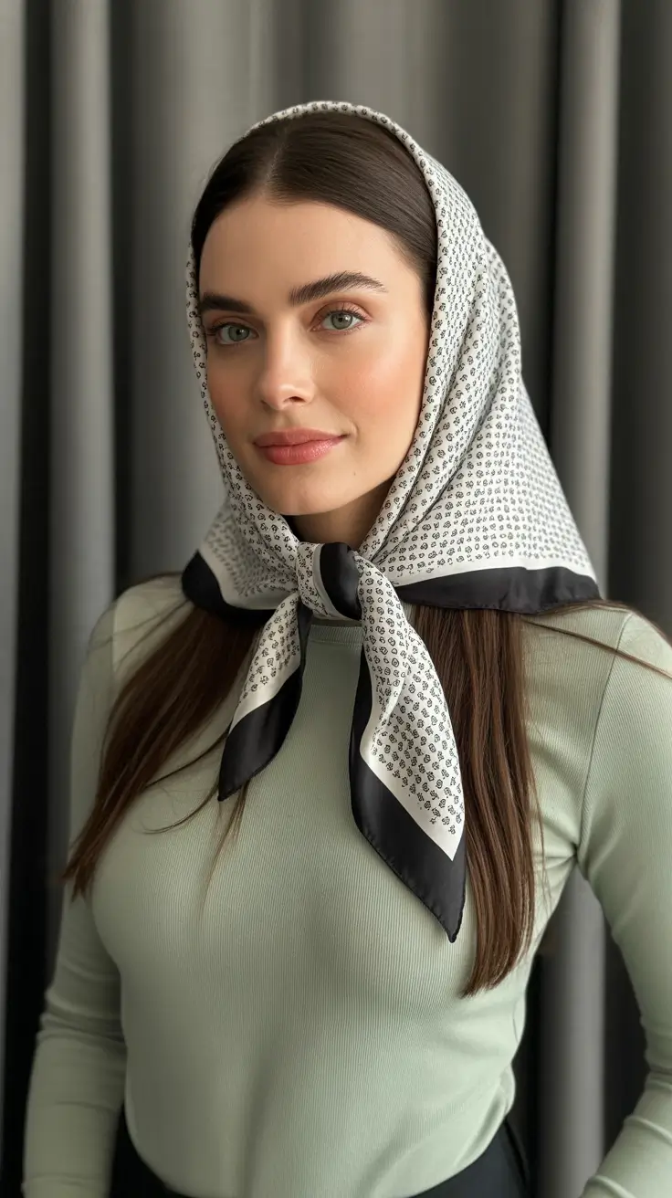 Best straight hairstyles 2026 Straight Hair with Scarf