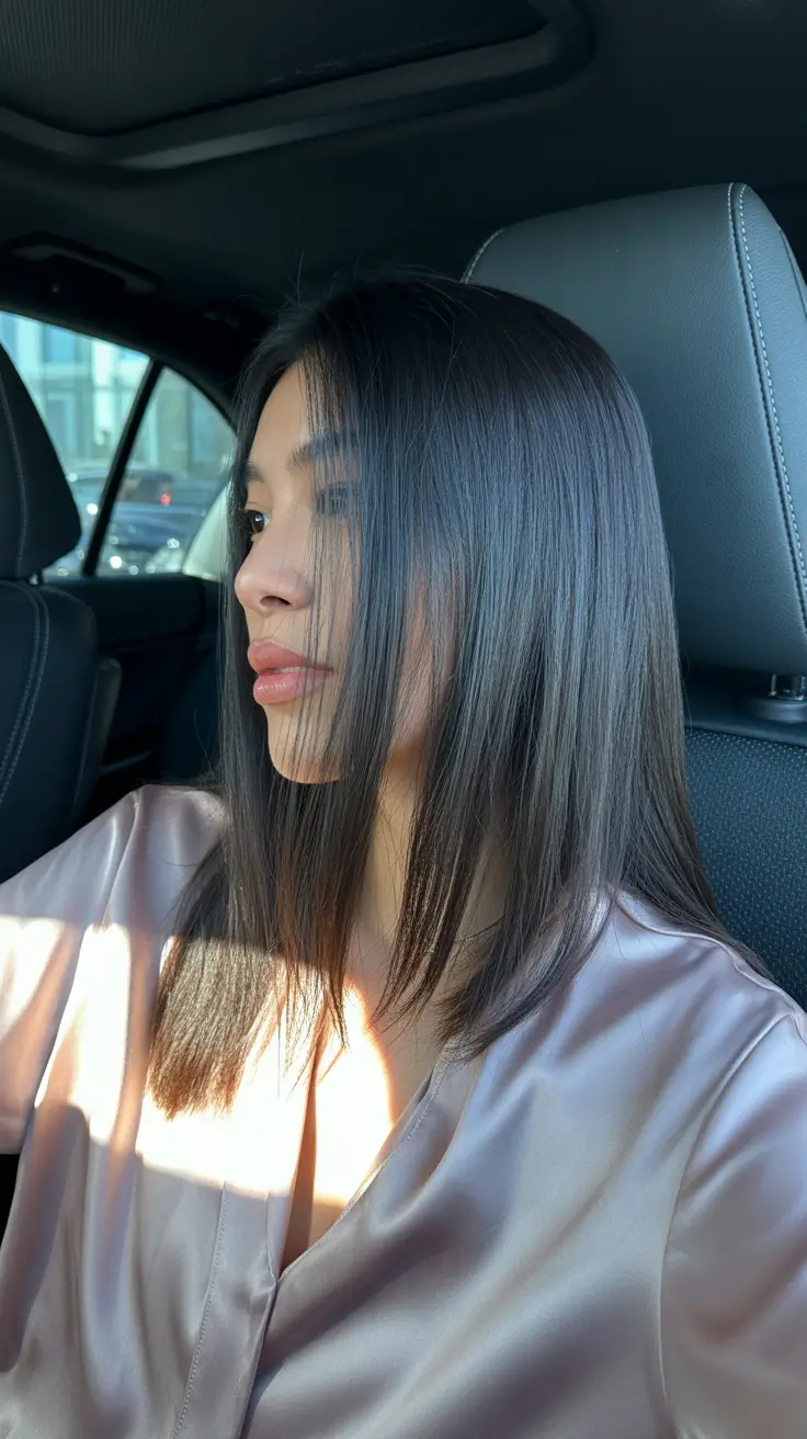 Best straight hairstyles 2026 Sharp Mid Length Clean Lines