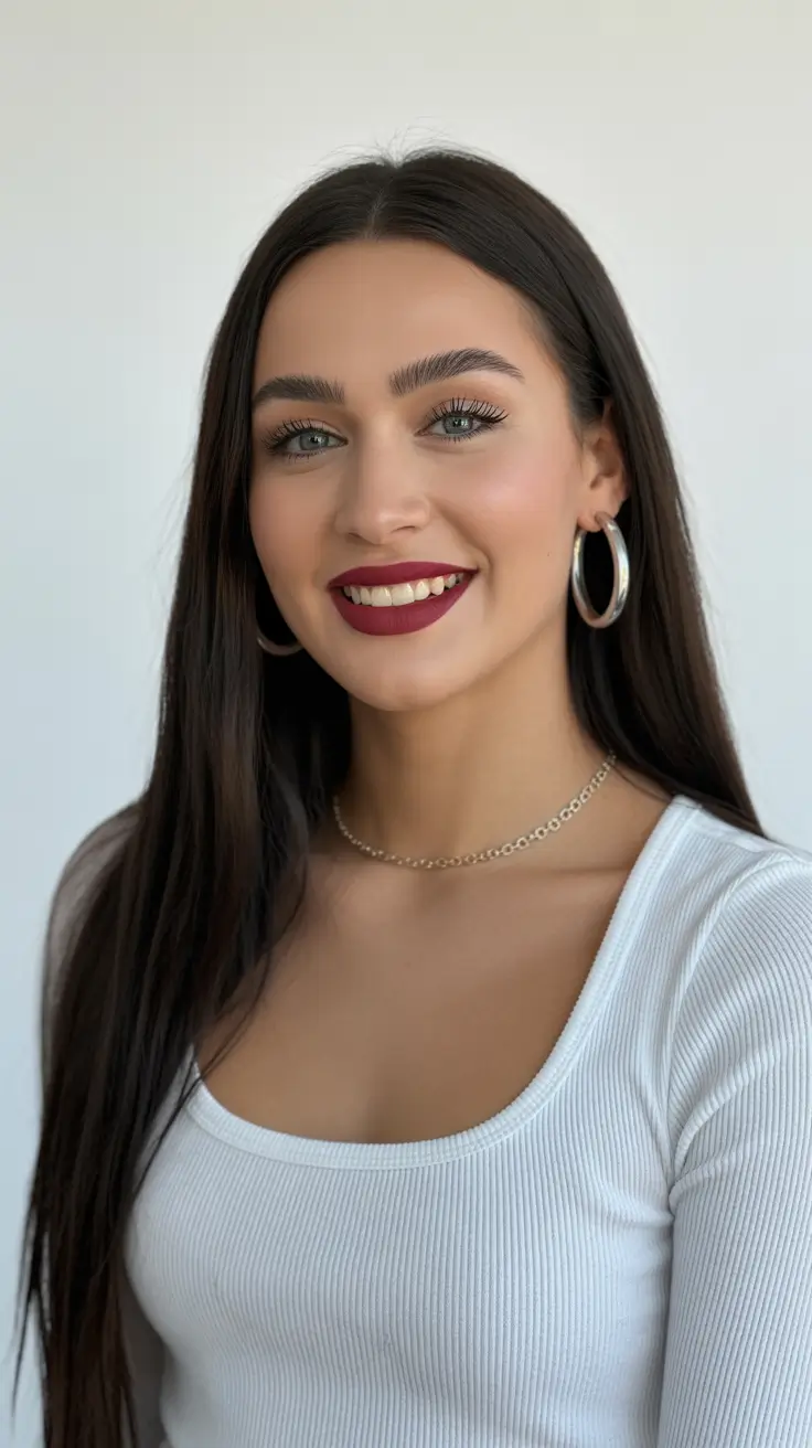 Best straight hairstyles 2026 Classic Long Straight Soft Glam