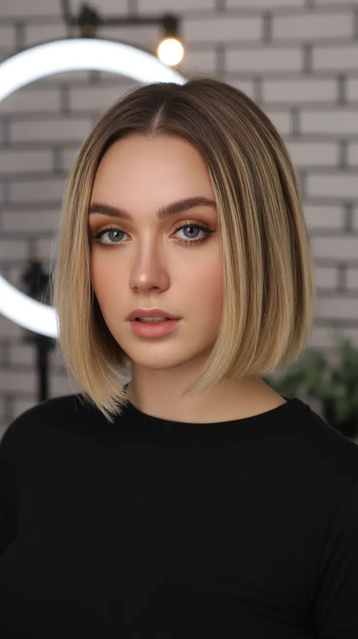 Chic bob hairstyles 2026 Soft Blonde Contour Bob With Natural Glow