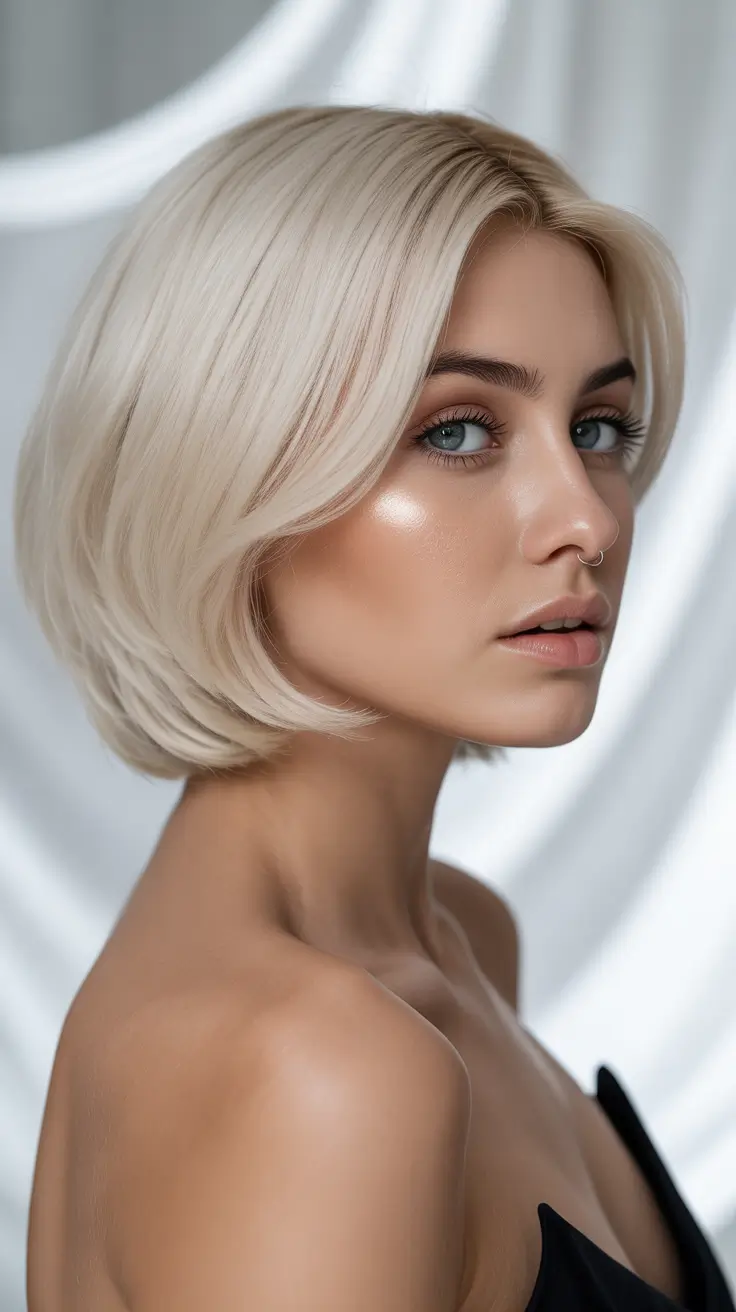 Chic bob hairstyles 2026 Icy Blonde Volume Bob