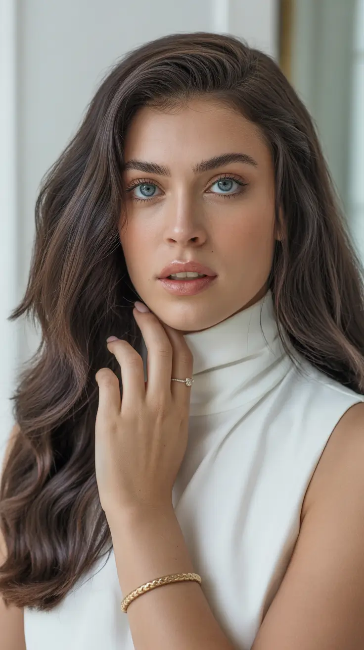 chic mid length haircuts 2026 Romantic Side Waves with Subtle Volume